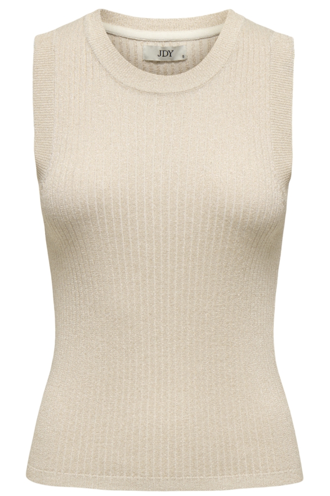 JDYBODILLA S/L O-NECK TOP KNT 15351393 CLOUD DANCER/W GOLD LUR